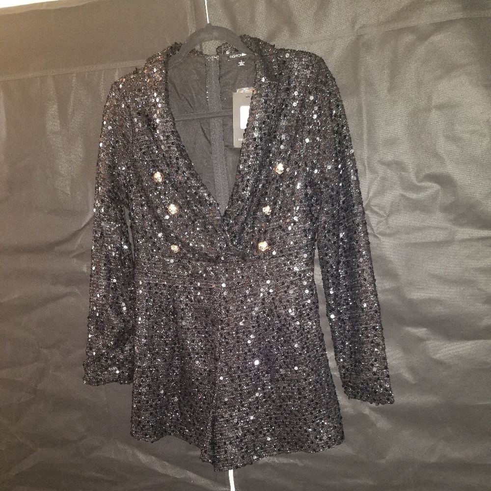 Brand New Sequin Black Romper